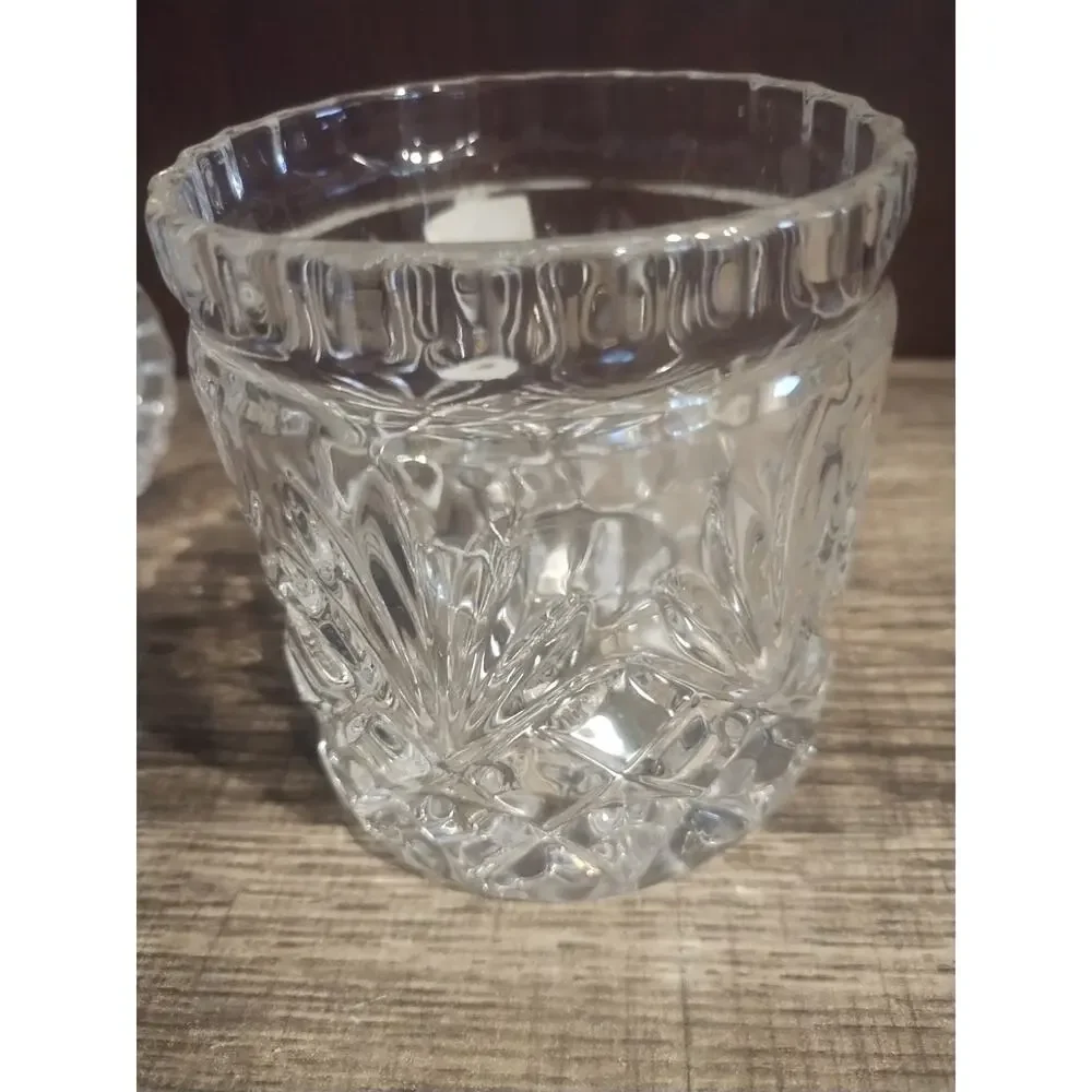 Crystal Biscuit Jar, Covered Candy Dish, Elegant Cut Design, Pretty Home Gift